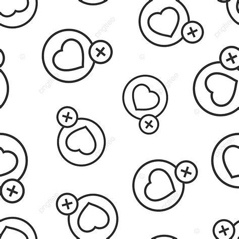 Flat Wishlist Icon With Seamless Pattern Sign Wishlist Internet Vector