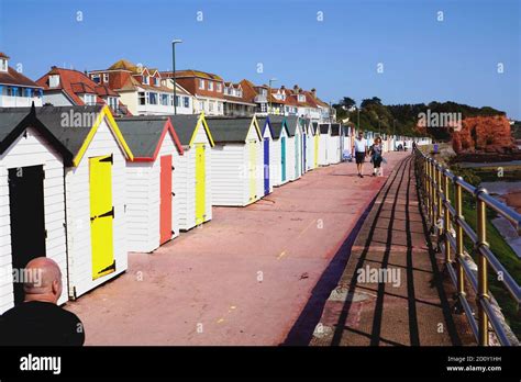 Paignton Devon UK September 18 2020 Holidaymakers Walking The