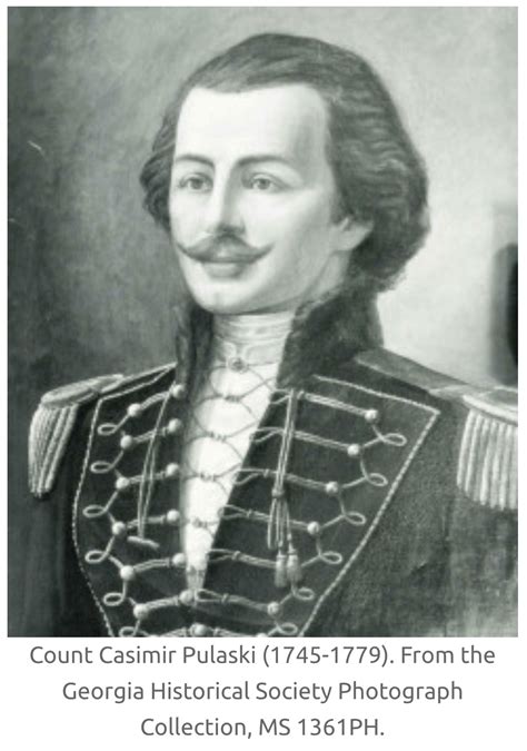 Count Casimir Pulaski 1745 1779 From The Georgia Historical Society