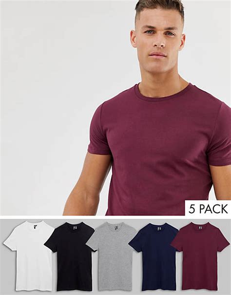 Asos Design 5 Pack T Shirt Online