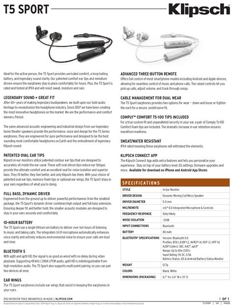 Klipsch T5 Sport - Tai nghe bluetooth thể thao - 3K Shop