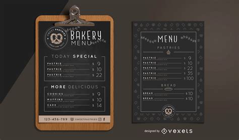 Bakery Menu Design Template Vector Download