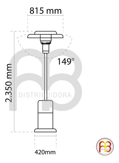 Calefactor Hongo Para Exterior A Garrafa Estufa Gas Ruedas Ab