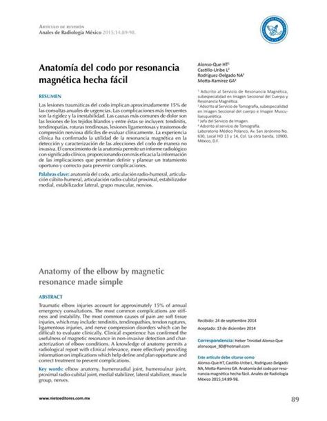 Anatomía del Codo por Resonancia Magnética biody13 uDocz