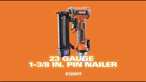 Ridgid Gauge In Pin Nailer Youtube