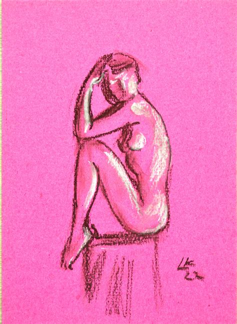 Study Nude Studio Woman Sketch 6 Malerei Von Lada Kholosho Artmajeur