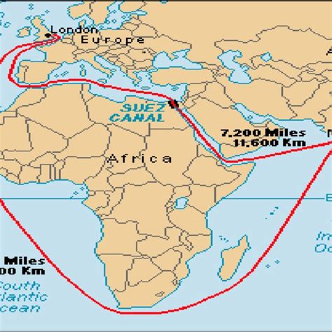 Suez Canal Location On World Map