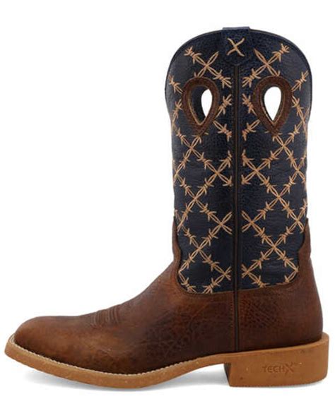 Twisted X Mens 12 Tech X Western Boot Broad Square Toe Brown