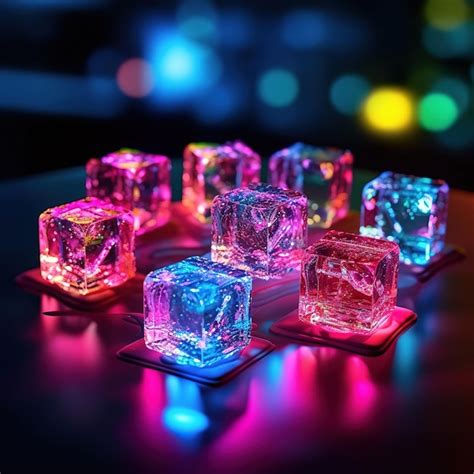 Premium Ai Image Colored Ice Cubes