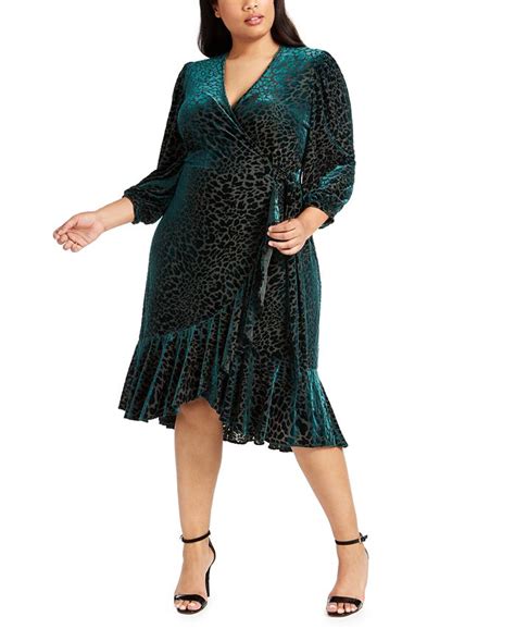 Calvin Klein Plus Size Burnout Velvet Wrap Dress Macys