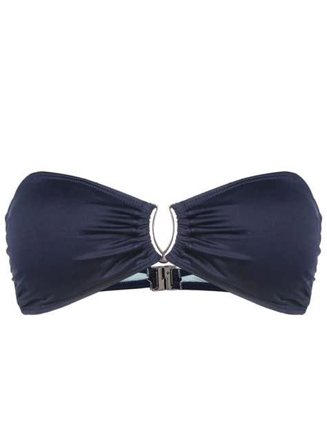 Lygia Nanny Mika Gathered Detail Bikini Top Blue Farfetch