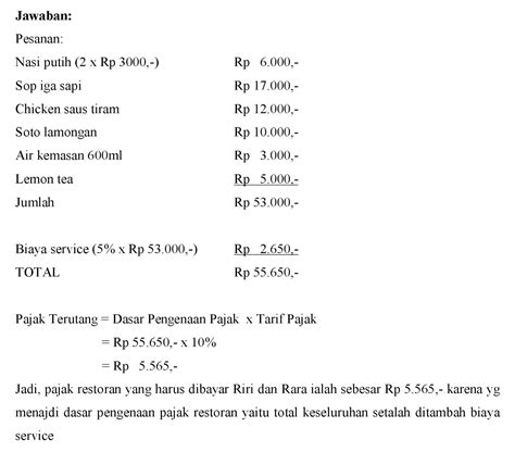 Contoh Soal Dan Jawaban Perhitungan Pajak Daerah Retribusi