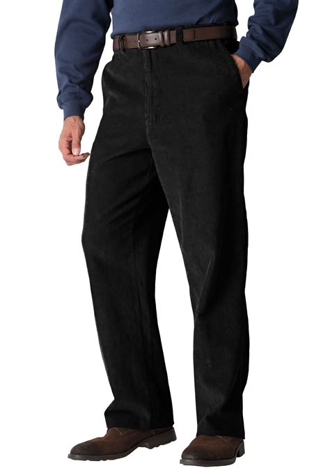 Kingsize Men S Big And Tall Expandable Waist Corduroy Pleat Front Pants