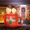 Outsunny Ft Inflatable Gingerbread Couple In Hot Cocoa Mug Christmas Blow Up Decoration With