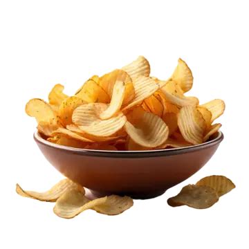 Bowl Of Potato Chips Isolated On A Transparent Background Bowl Of