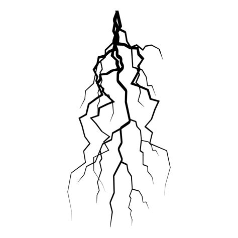 Branching Lightning Drawing Isolated White Background 5489475 Vector