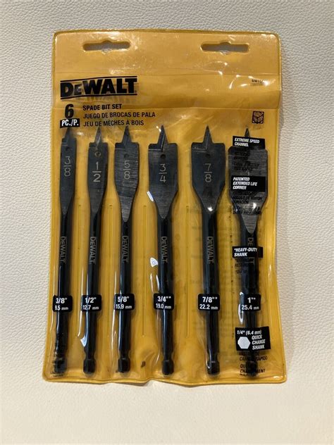 Dewalt Dw1587 Heavy Duty Spade Bit Set 6 Pieces New Never Used Ebay