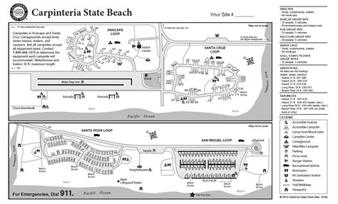 34 Carpinteria State Beach Campground Map Maps Database Source