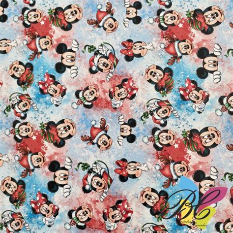 Napa Impressa Mickey E Minnie Caras Natal Retrosaria Brindes E Carinhos