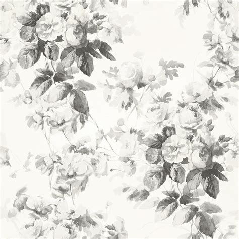 gray and white floral wallpaper 3