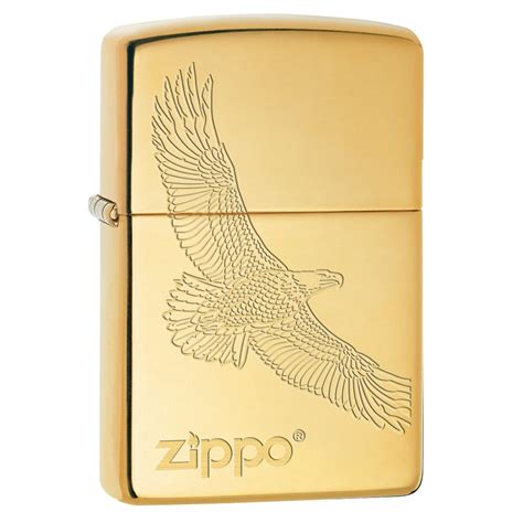 Zippo Lighter Engraved Soaring Eagle High Polish Brass