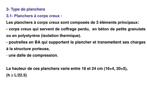 Les Porteurs Horizontaux Planchers Ppt T L Charger