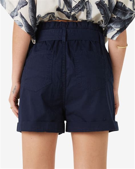 Riachuelo Short Jeans Color Feminino Clochard Cintura Alta Botões