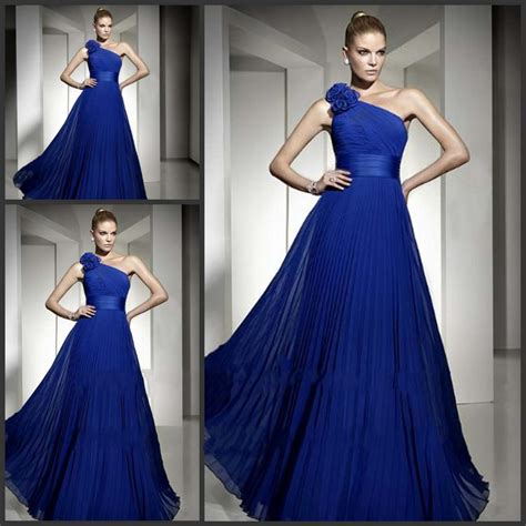 Royal Blue Bridesmaids Dresses Long One Shoulder A Line Floor Length