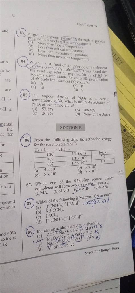 8 87 Which One Of The Following Square Planar Complexes Will Form Two Ge