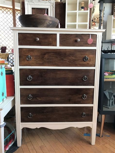 20 30 Painted Dresser With Stained Top HOMYRACKS