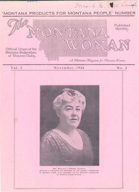 The Montana Woman 1924 11 Montana History Portal