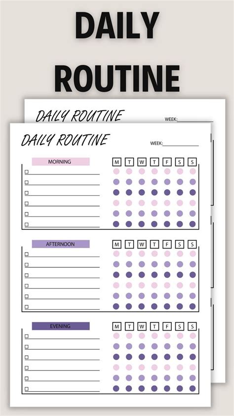 Daily Routine Planner Editable Checklist