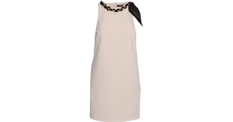 Elisabetta Franchi Midi Dress In Natural Lyst