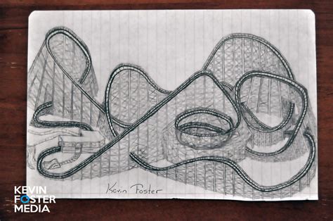 Wooden Roller Coaster Pencil Concept Art – Carousel of Imagination