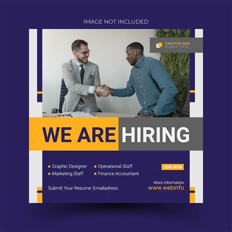 Premium Vector We Are Hiring Job Vacancy Square Banner Or Social