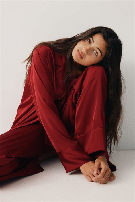 Σατέν πιτζάμα - Σκούρο κόκκινο - Ladies | H&M GR