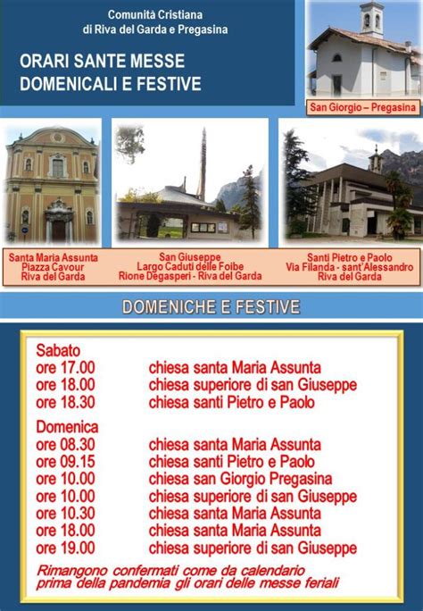 Orari Sante Messe Domenicali E Festive Riva Del Garda