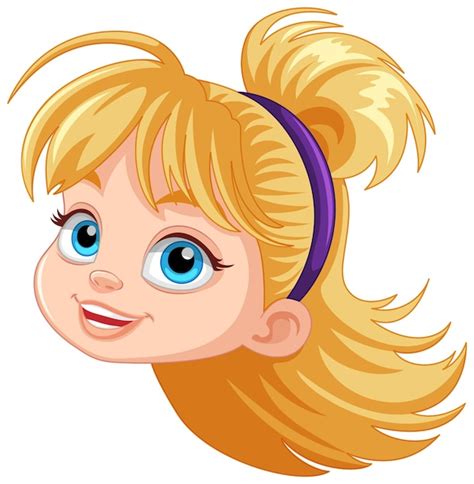 Une Fille Blonde Heureuse Souriante Vecteur Gratuite