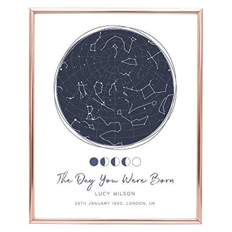 The Day You Were Born Star Map Poster Size Of Your Choice Customised