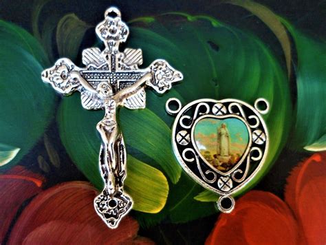 Kit Chapelet Notre Dame De Fatima Centre Rosaire Double Face X Mm