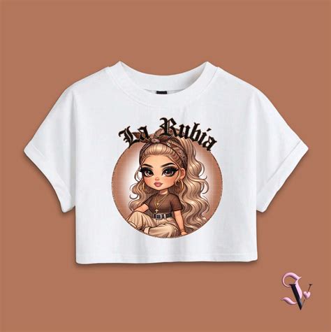 La Rubia Chicana Chola Chibi Style Latina Shirt PNG For DTF Iron On Print Sublimation Digital