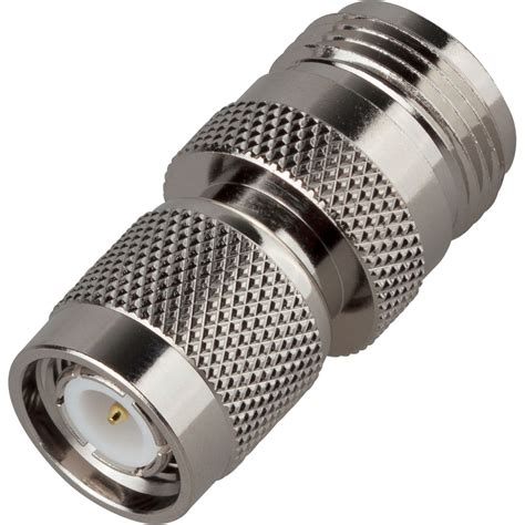 TNC MALE TO N FEMALE STRAIGHT ADAPTER; NICKEL PLATED BODY, GOLD PLATED ...