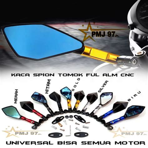 Jual Spion Tomok V V Akai Racing Kaca Putih Dan Biru Universal