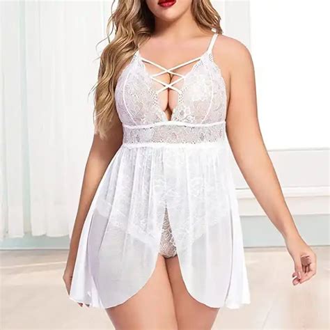 High Quality Sexy Lingerie Babydoll Red Lace Sleeping Wears Plus Size Pajama Women S Sleepwear