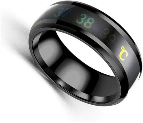 Mens Ring 8mm Color Changing Stainless Steel Ring Body Temperature