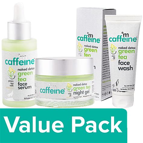 Buy MCaffeine Green Tea AM PM Routine Set Of 3 Online At Best Price