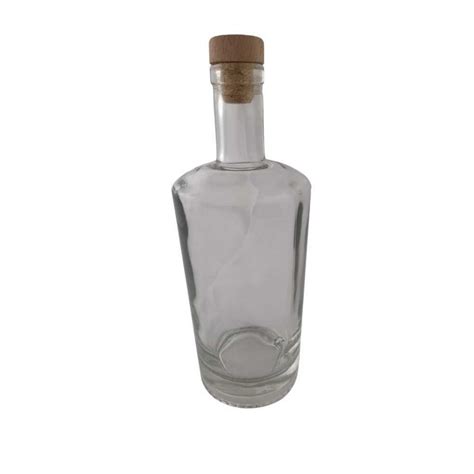 Consol 500ml Glass Craft Gin Bottle With Wood And Cork Lid Holisteeq