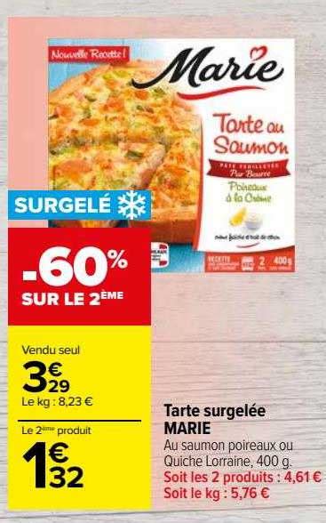 Promo Tarte Surgelée Marie chez Carrefour Market iCatalogue fr