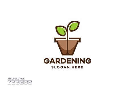 Modern Garden Plant Logo Design Graphic By Yuanesei · Creative Fabrica