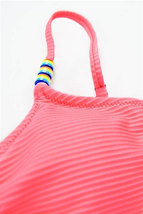 Neon Pink Ribbed Bikini